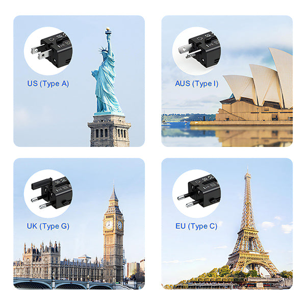 iENGAGE 45W Dual Usb-C Port Mini Universal Gan Power Adapter(Black)