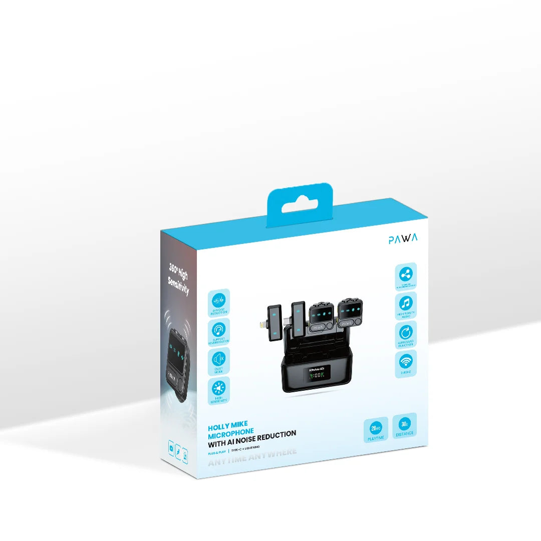 Pawa Holly Mike Microphone with AI Noise Reduction