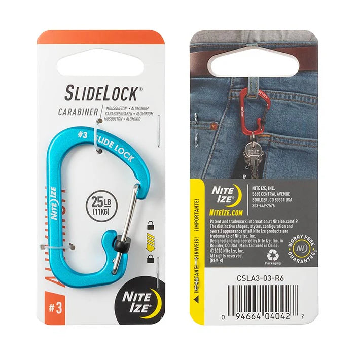 Niteize Slidelock Carabiner Aluminum #3 - Blue