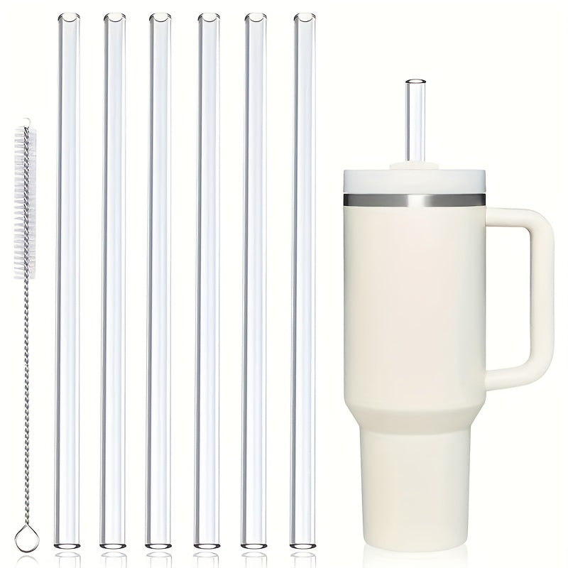 REUSABLE SILICONE STRAWS WITH CLEANING BRUSH (6PC) FOR STANLEY FOR 40OZ/30OZ