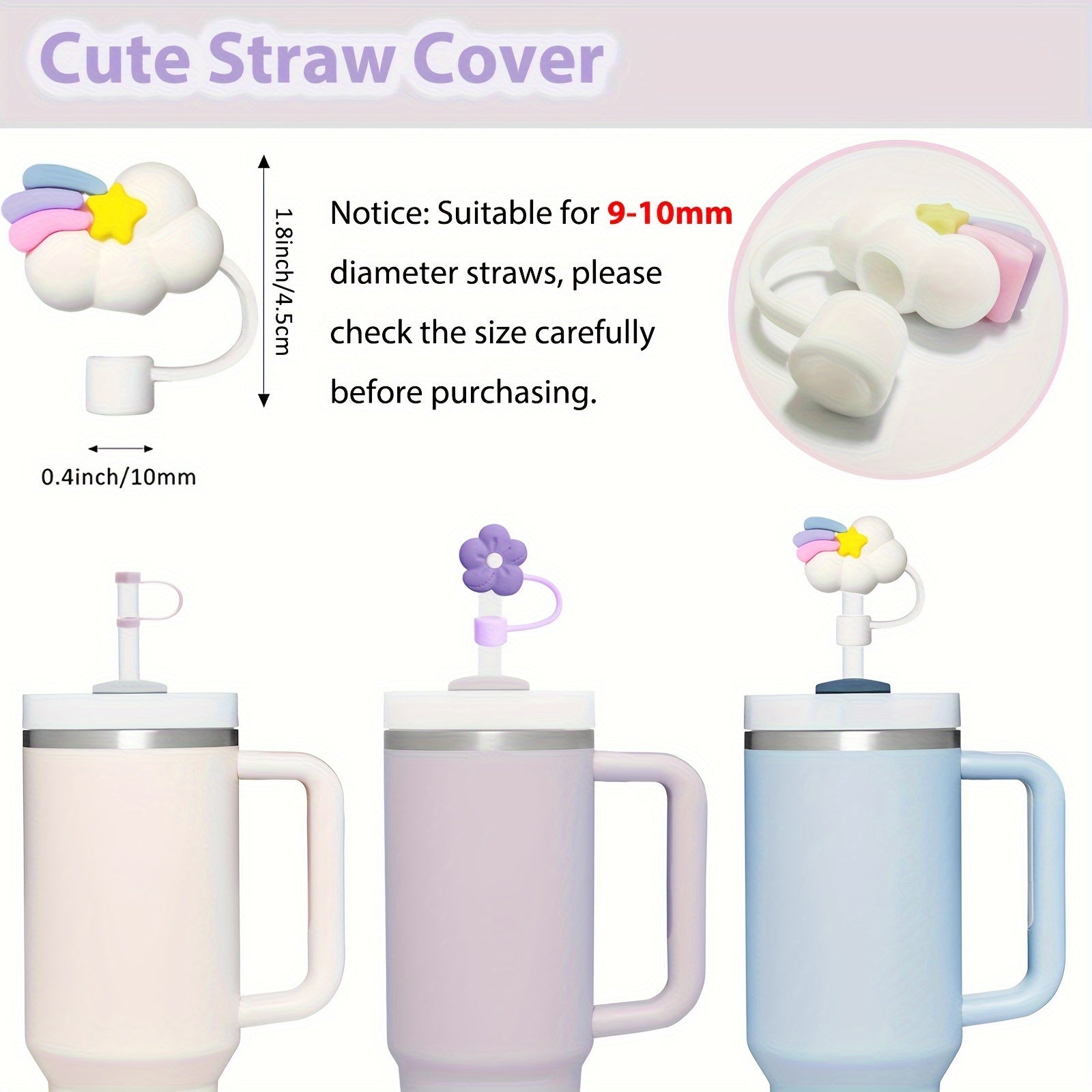 STANLEY KIT (ANTI-SPILL STOPPER CAPS-4PCS/STRAW COVERS-4PCS/BOOT) (LIGHT PURPLE)