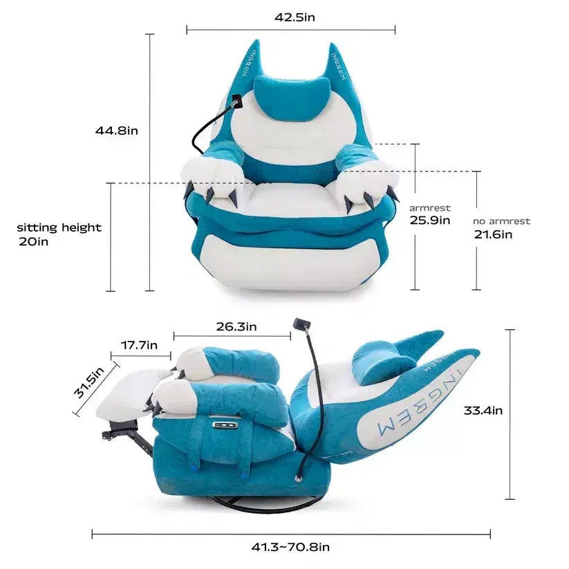 Ingrem Power Smart Sofa Recliner - Blue