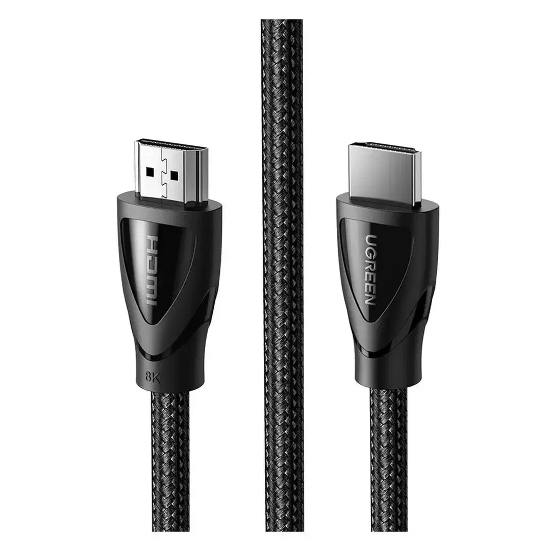 ugreen hdmi 8k cable ذكر إلى الذكور قذيفة الألومنيوم مضفر سوداء 2M)