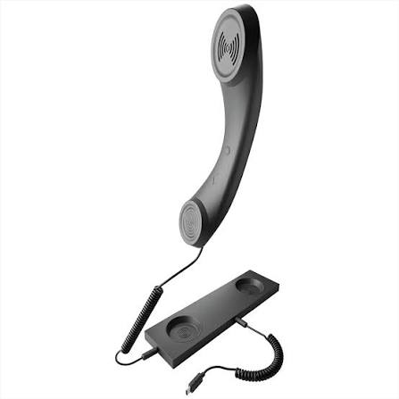 Porodo Classic Type-C Phone Handset W/Noise Cancelling W/Stand - Black