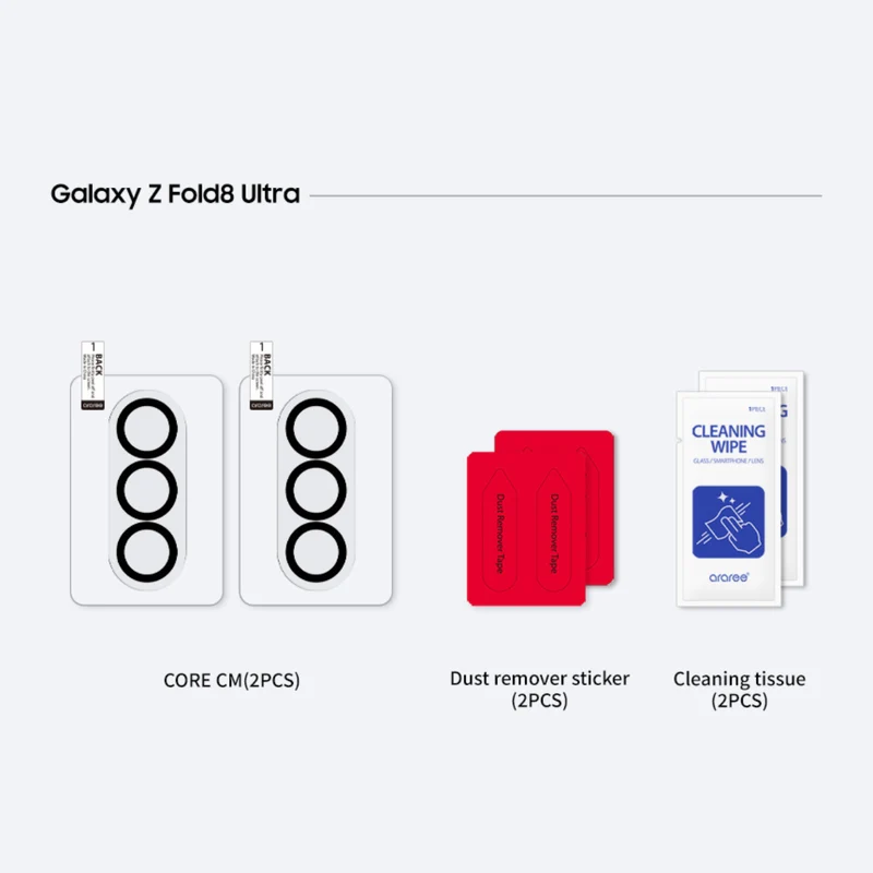 Araree Core Camera قطعتان واقي كاميرا لـ Z Fold 8 Ultra - شفاف 