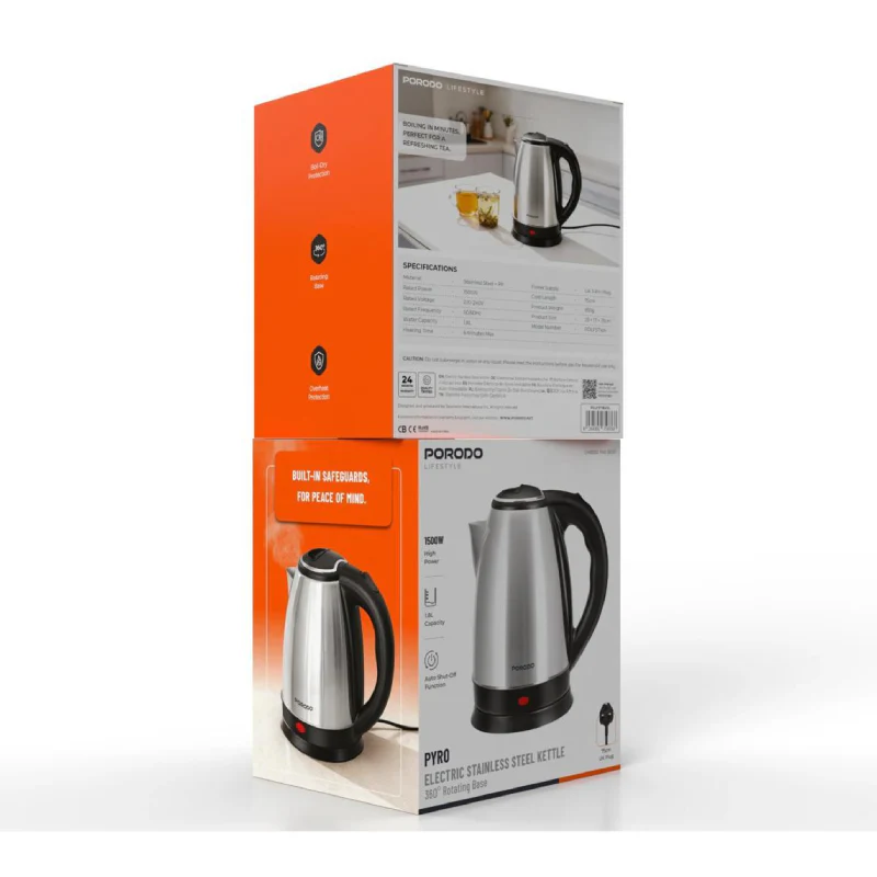 Porodo PYRO Electric Stainless Steel Kettle