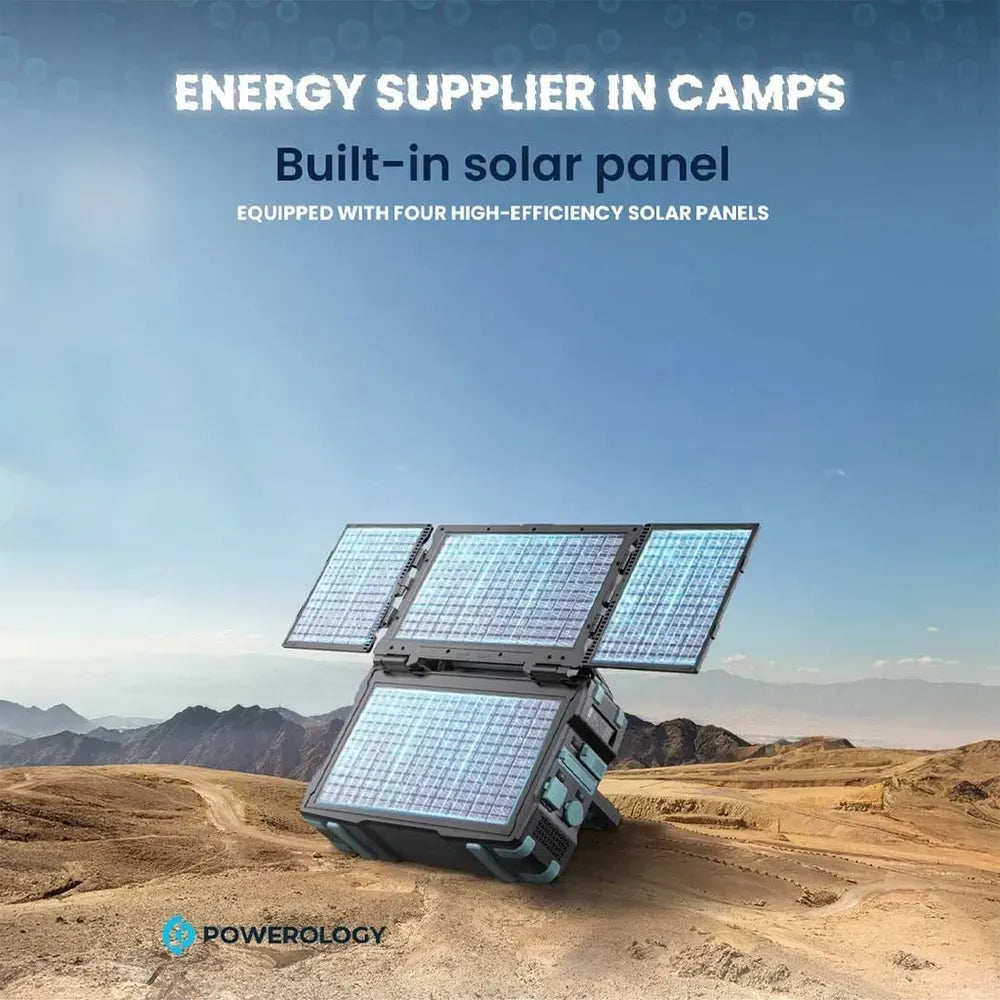 Powerology Portable Solar Power Generator 284wh 300w Qc - Black