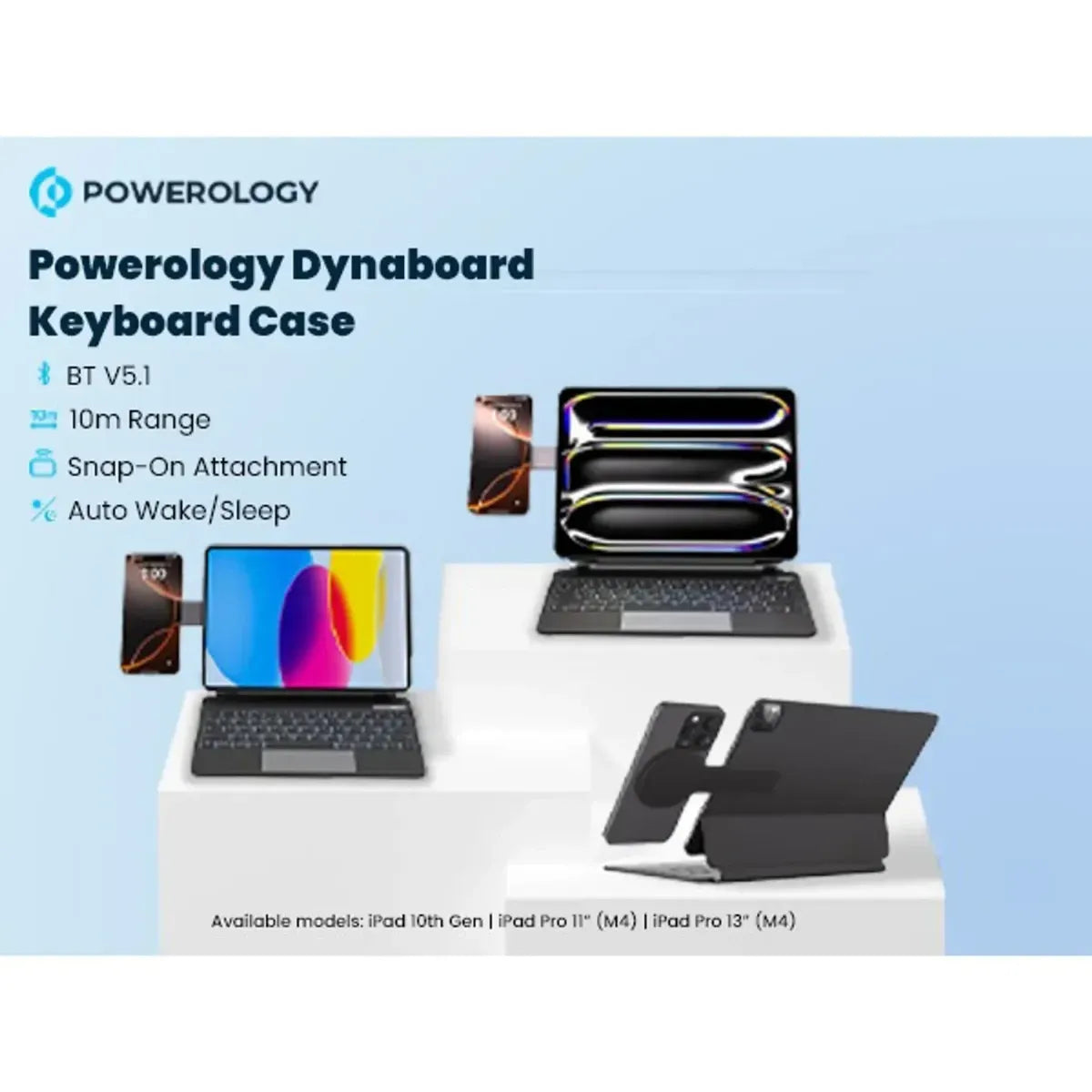 Powerology Dynaboard Wireless Keyboard Case for iPad Pro 13