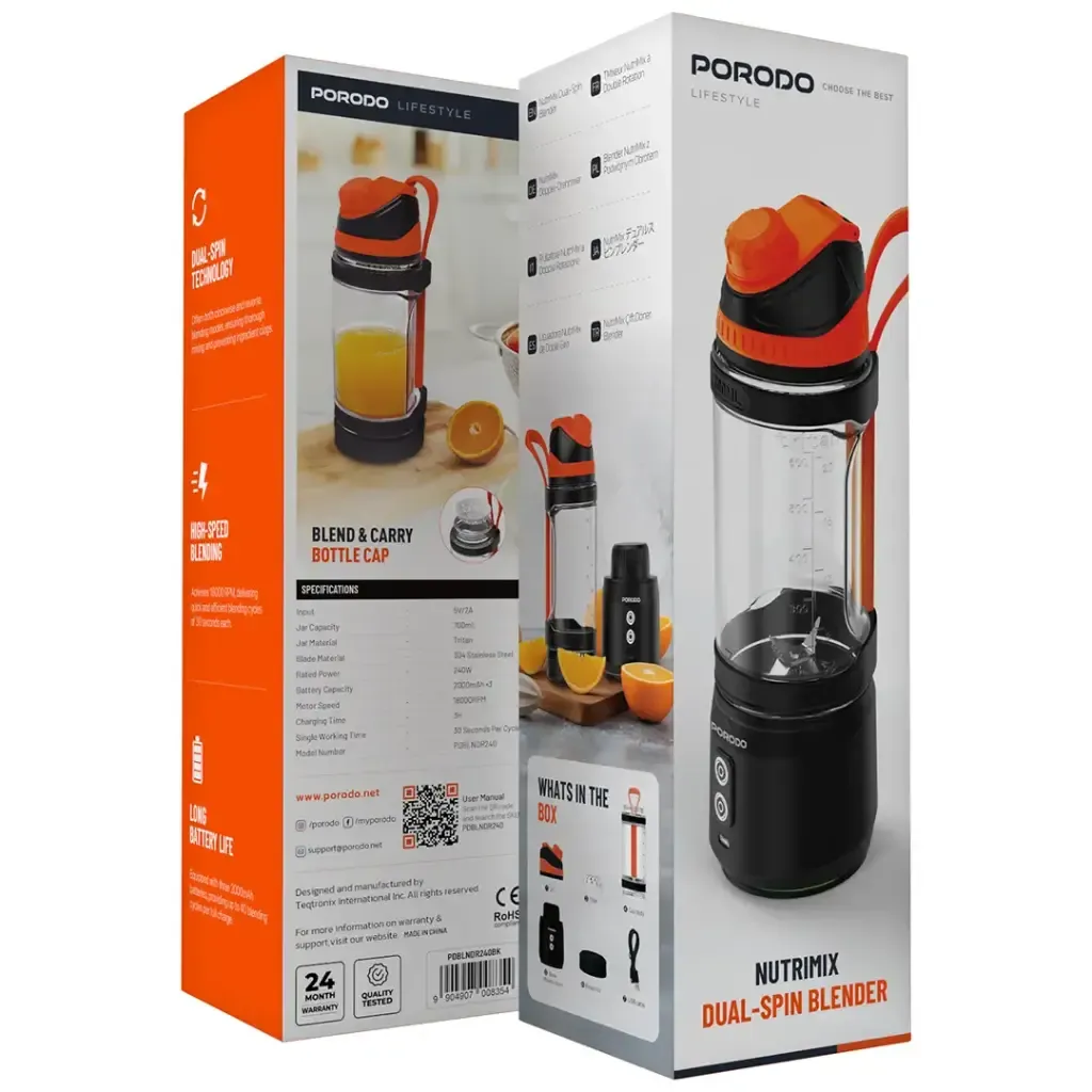 Porodo Lifestyle Nutrimix Dual-Spin Blender - Black 
