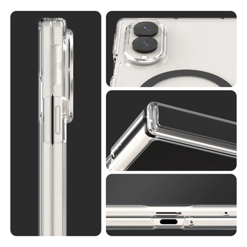 Araree Duple 360 Magsafe Cover For Z Fold 8 - Clear Black