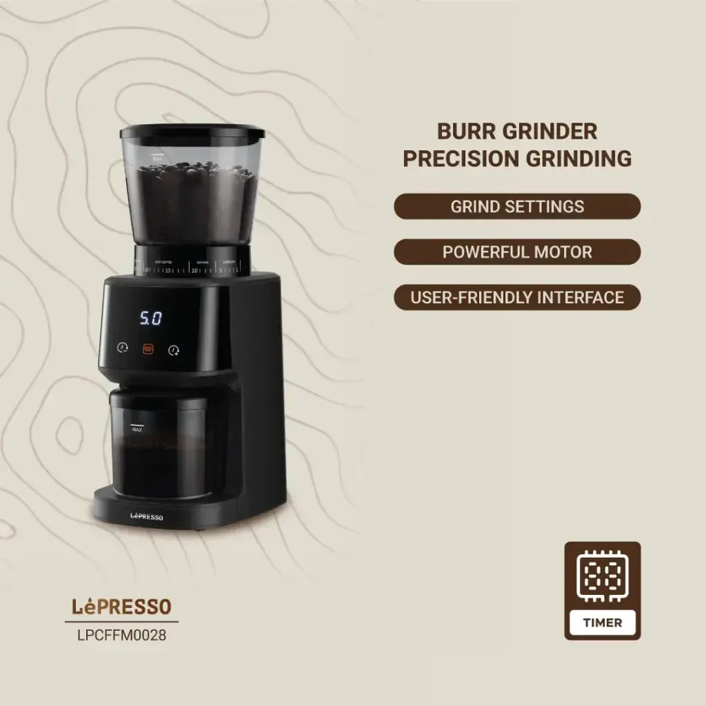 Lepresso Conical Burr Grinder Black
