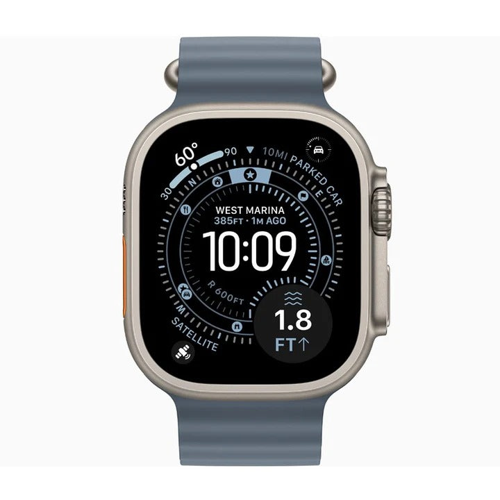 Apple Watch Ultra 3 GPS + Cellular 49mm Natural Titanium Case with Anchor Blue Ocean Band