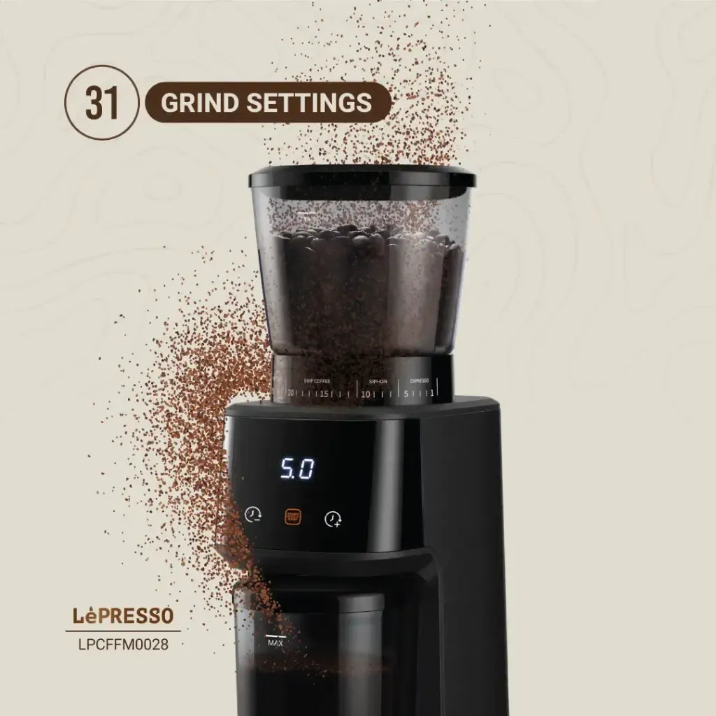 Lepresso Conical Burr Grinder Black