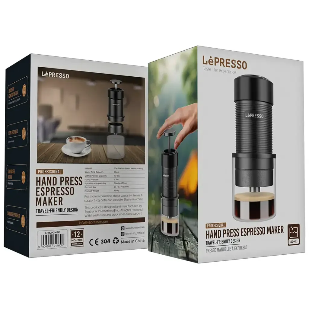 Lepresso Hand Press Espresso Maker Black
