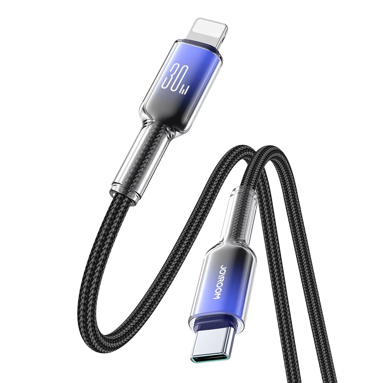 Joyroom S-A42 Crystal-Clear Series 30W USB-C - Lightning cable 1.2m - black