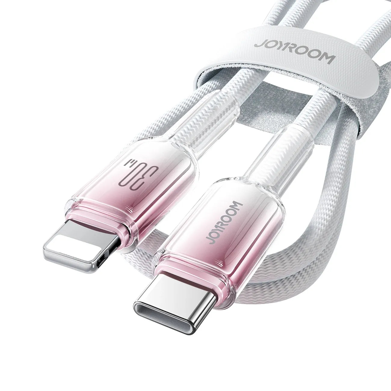 Joyroom S-A42 Crystal-Clear Series 30W USB-C - Lightning cable 1.2m - white