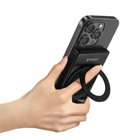 Xpower 10000mah 20w 6in1 Wireless Ultra Thin Power Bank With Stand - Black