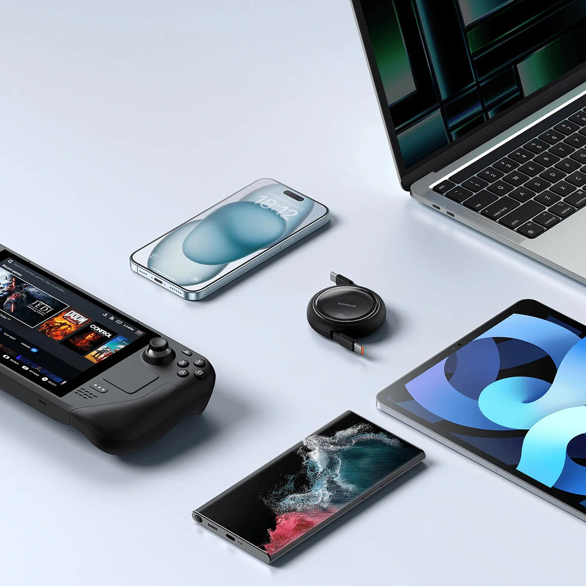 Baseus Free2Pull Fast Charging Cable USB-C to C+C 100W 1m - Cluster Black