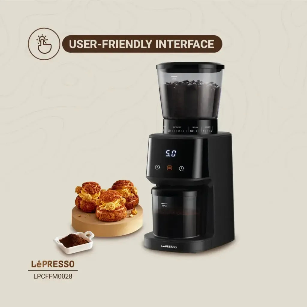 Lepresso Conical Burr Grinder Black