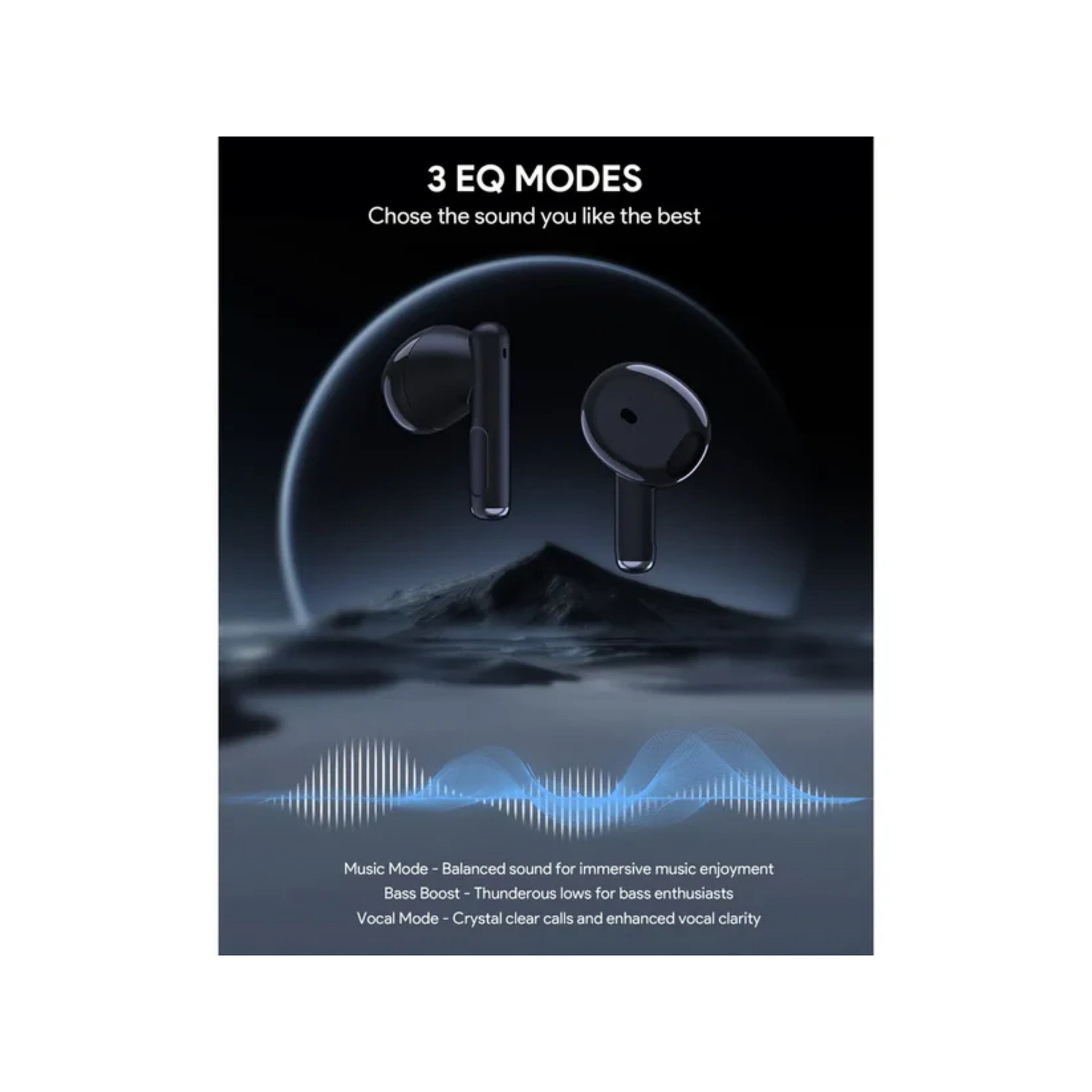 سماعات أذن لاسلكية حقيقية Aukey - أسود