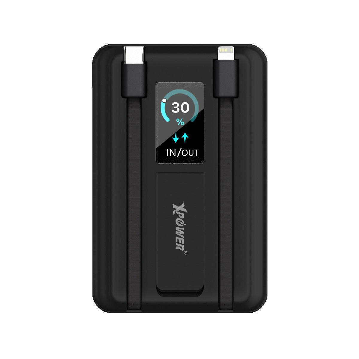 Power MagSwift 7in1 Digital Display 10000mAh PD3.0 Wireless Power Bank With Stand- Grey