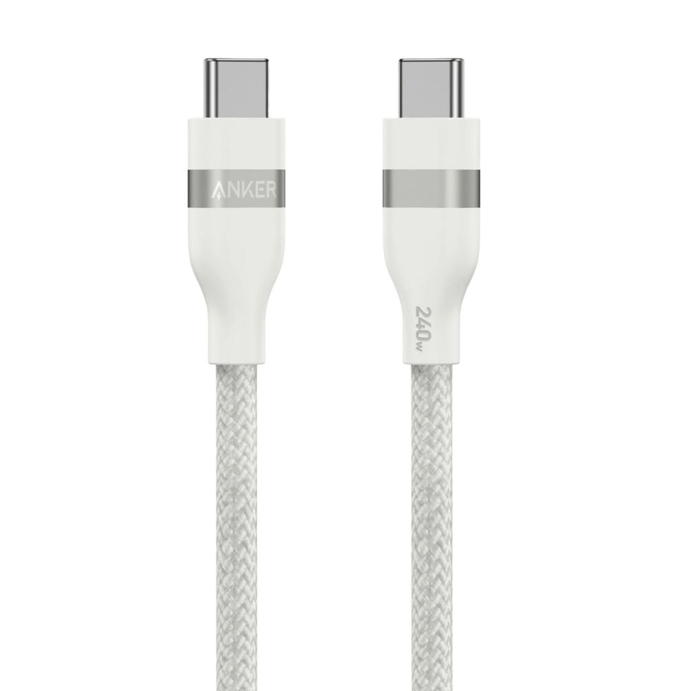 Anker Nano USB-C To USB-C Cable 240W 3Ft Upcycled - Braided White