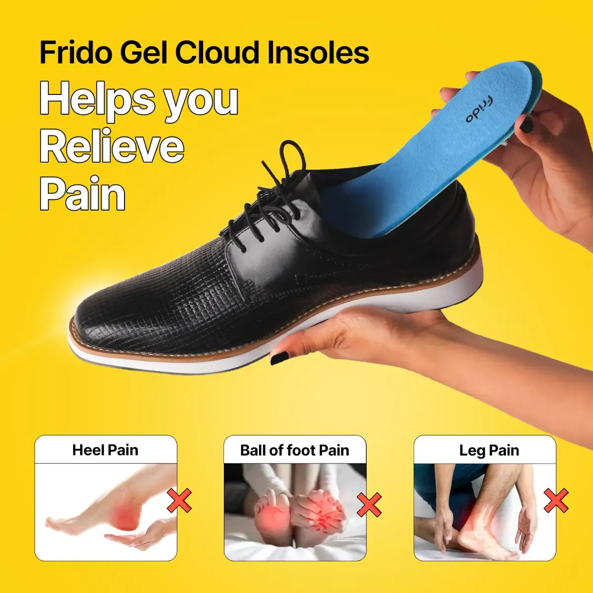 Frido Gel Cloud Insoles (Size 9 to 13 UK)
