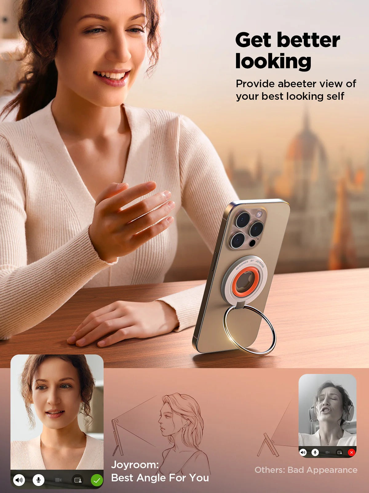 Joryroom-ZS383 Magnetic Ring Holder-Orange