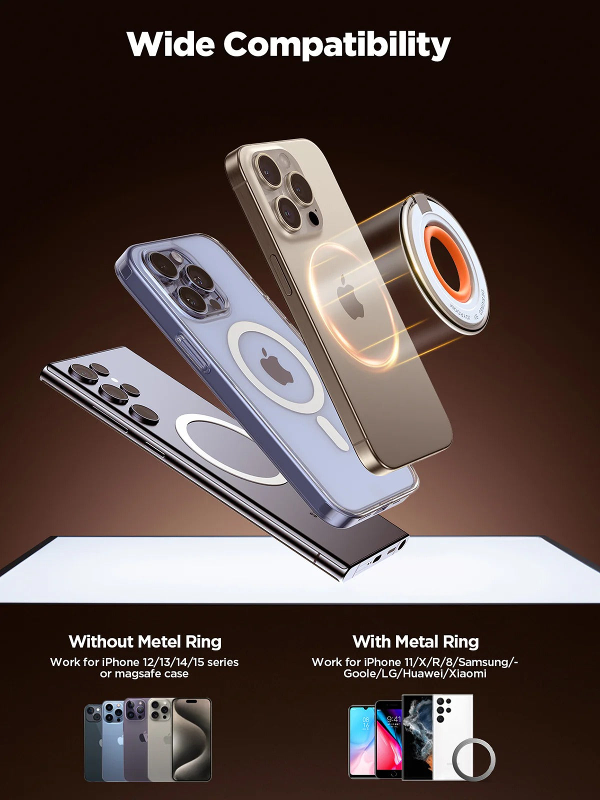 Joryroom-ZS383 Magnetic Ring Holder-Orange