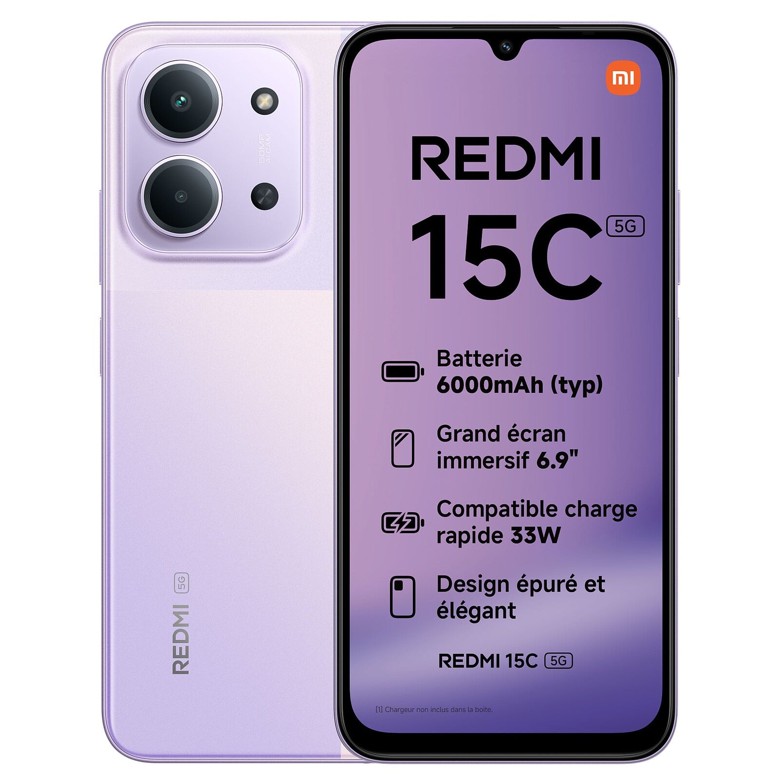 Xiaomi Redmi 15C 4G 5G Phone 6.9-inch 4GB/128GB--Dusk Purple
