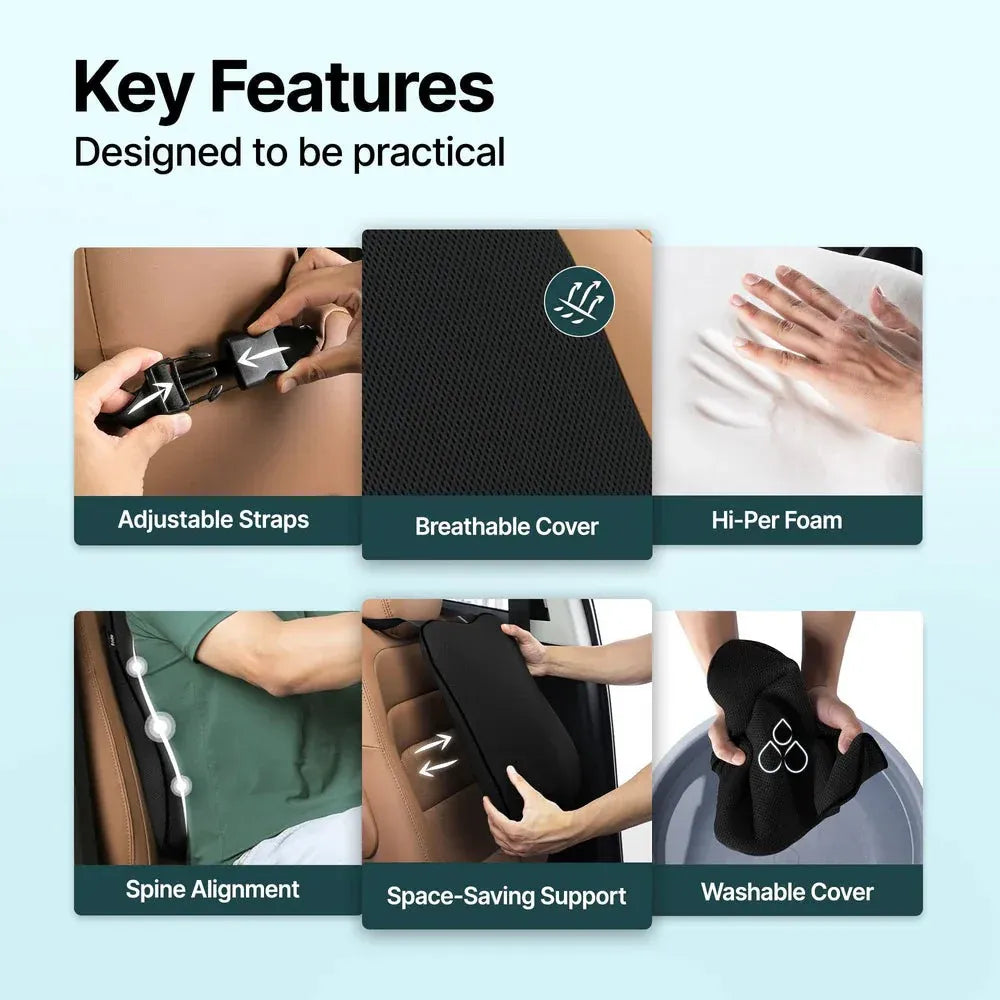 Frido Ultimate Car Backrest Cushion (Grey)