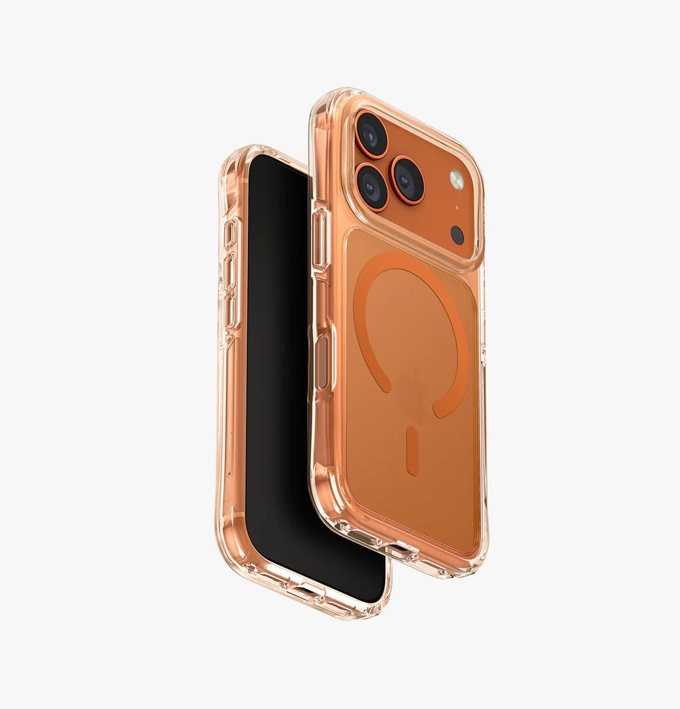 UNIQ Hybrid iPhone 17 Pro Magclick Charging Case (Clear/Orange)