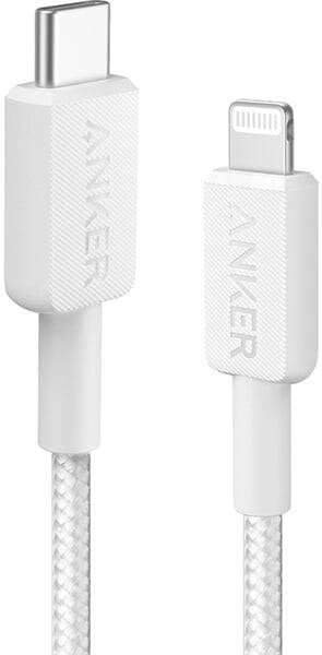 Anker 322 Usb-C To Lightning Cable (3Ft Braided)-White
