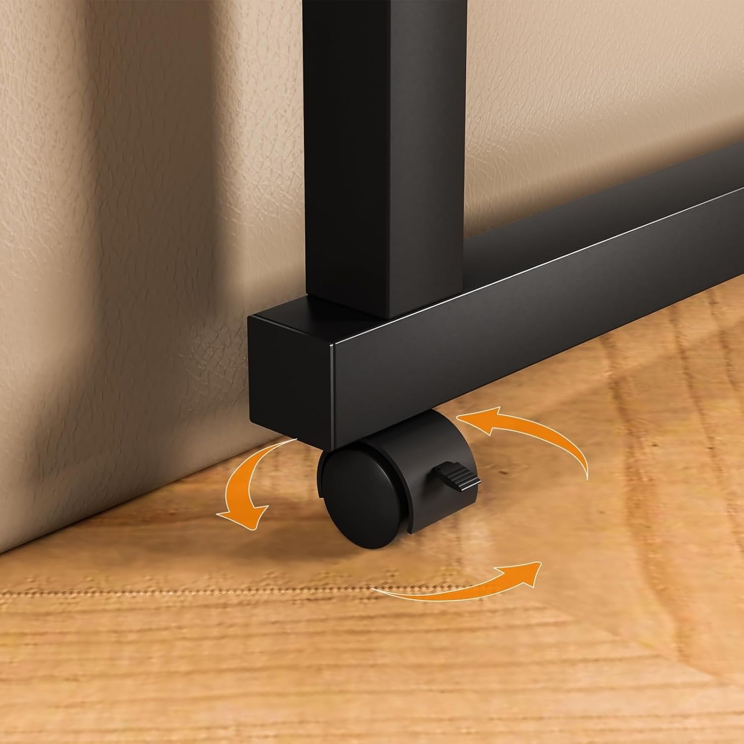 Adjustable 120Cm Overbed Table with Wheels - Black