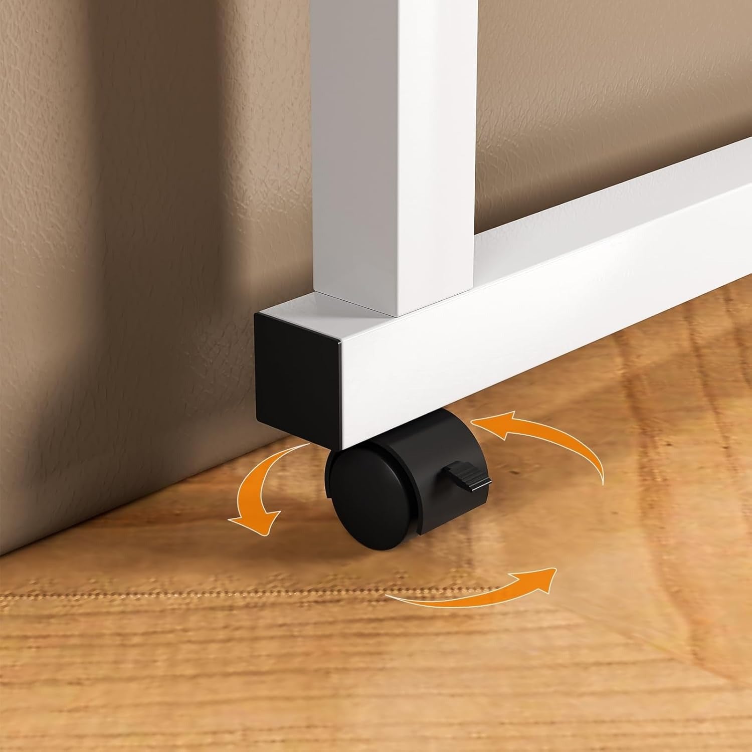 Adjustable 120Cm Overbed Table with Wheels - White