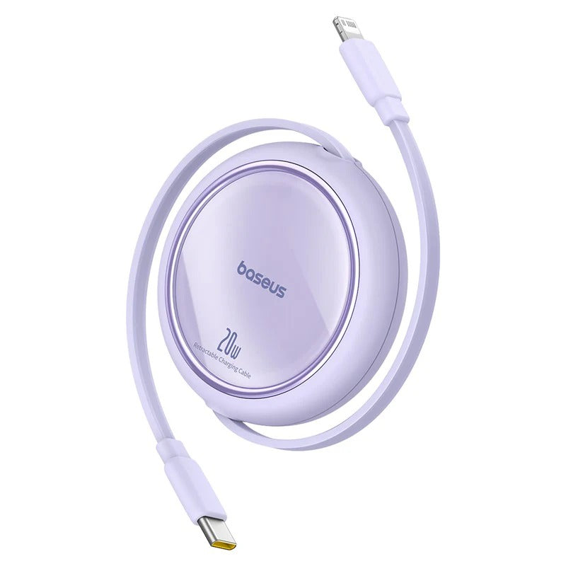 Baseus Free2Pull 1m USB-C to Lightning 20W Retractable Cable – Purple