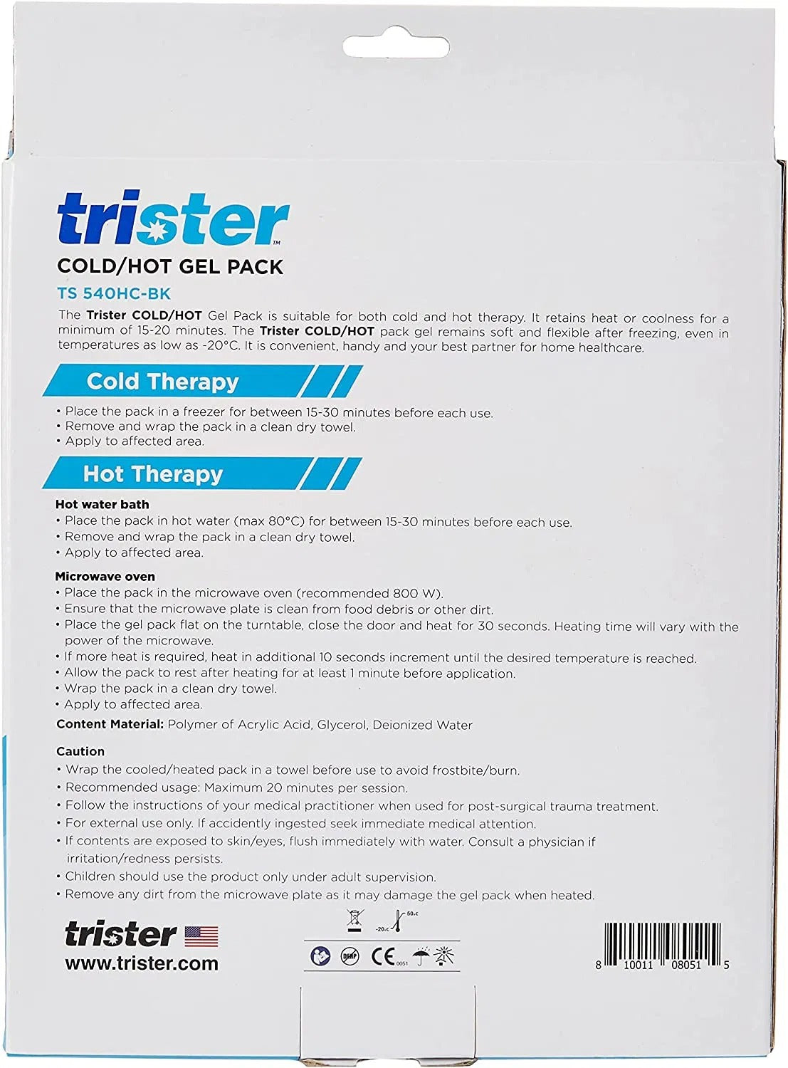 Trister Soft Cold-Hot Gel Pack Back Wrap
