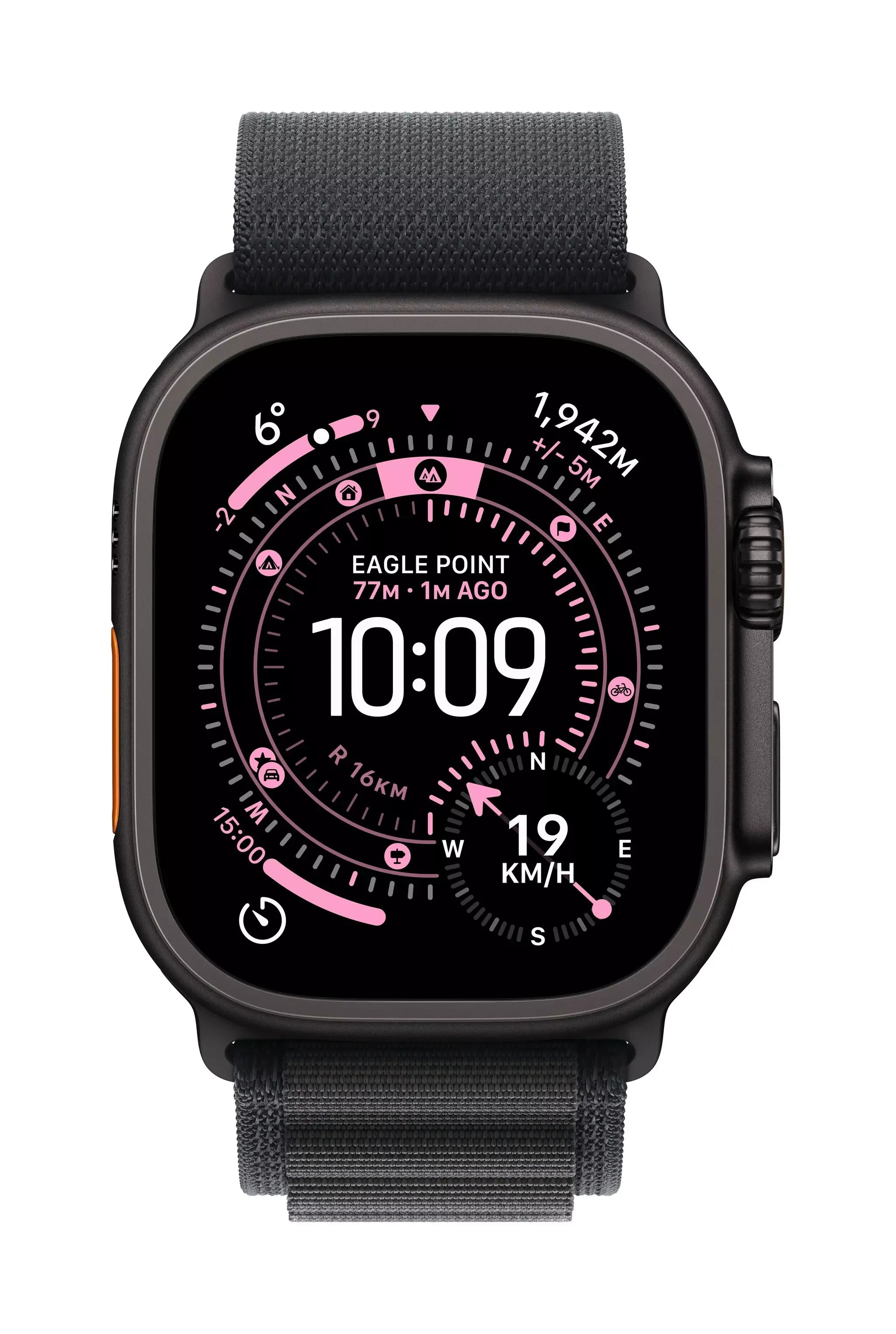 Apple Watch Ultra 3 GPS + Cellular 49mm Black Titanium Case with Black Alpine Loop - Medium