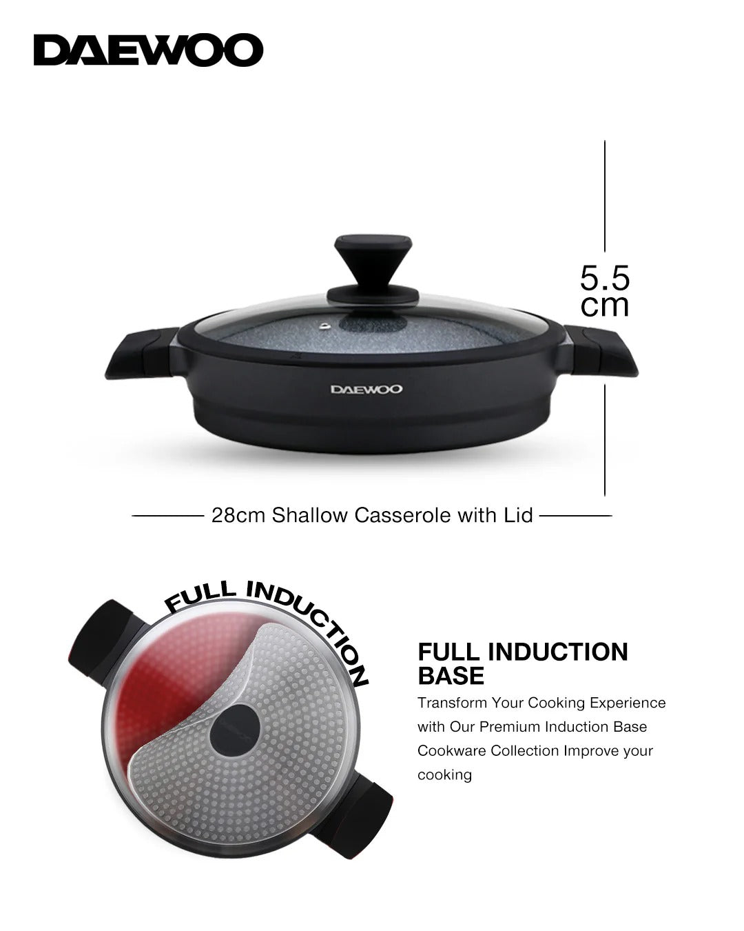 دايو ضحلة خزفي العاصمة 280s - أسود