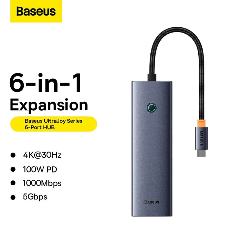 Baseus UltraJoy Series 6-Port HUB AIR - Space Grey