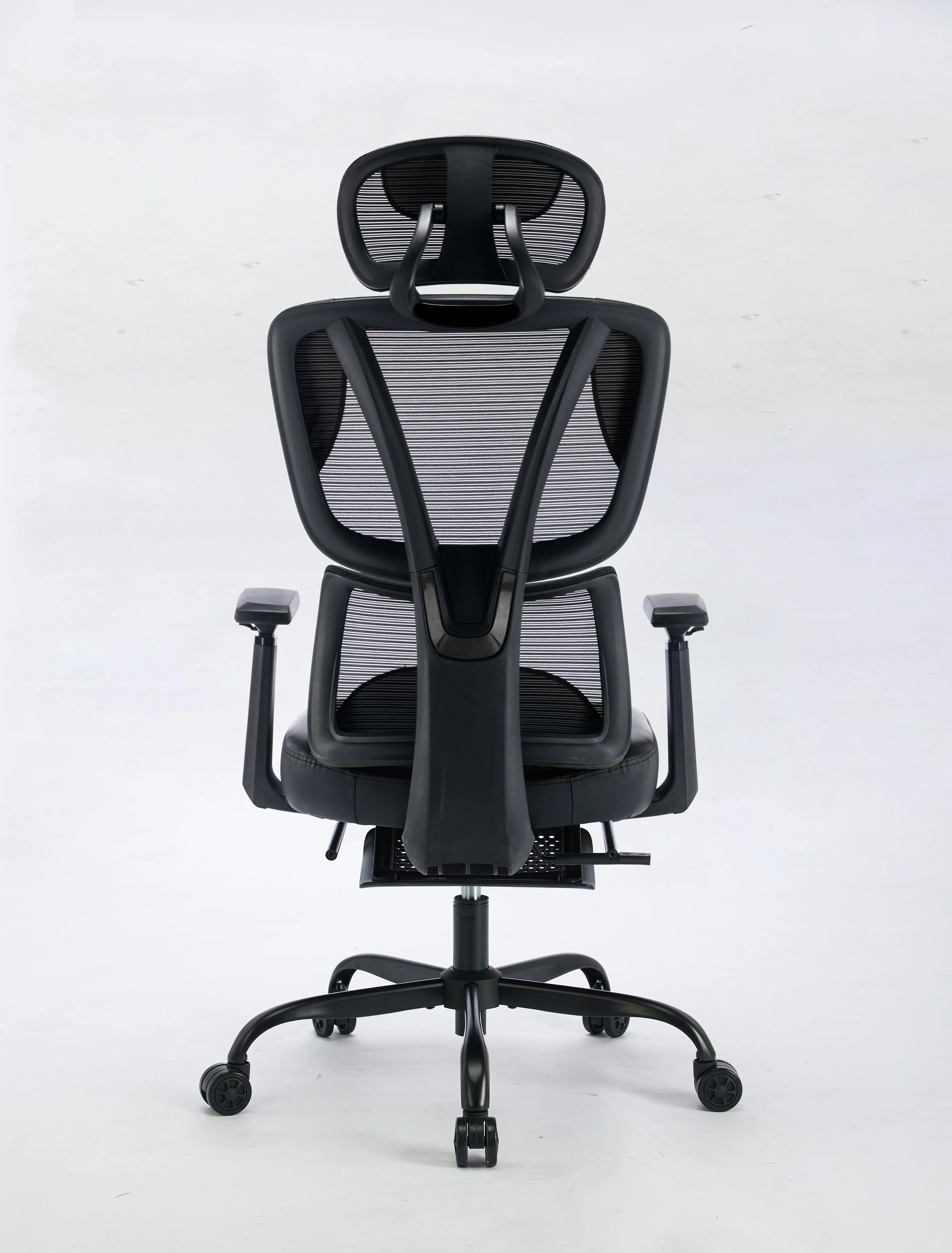 Black Bull Mesh Office And Gaming Chair With Footrest - Black