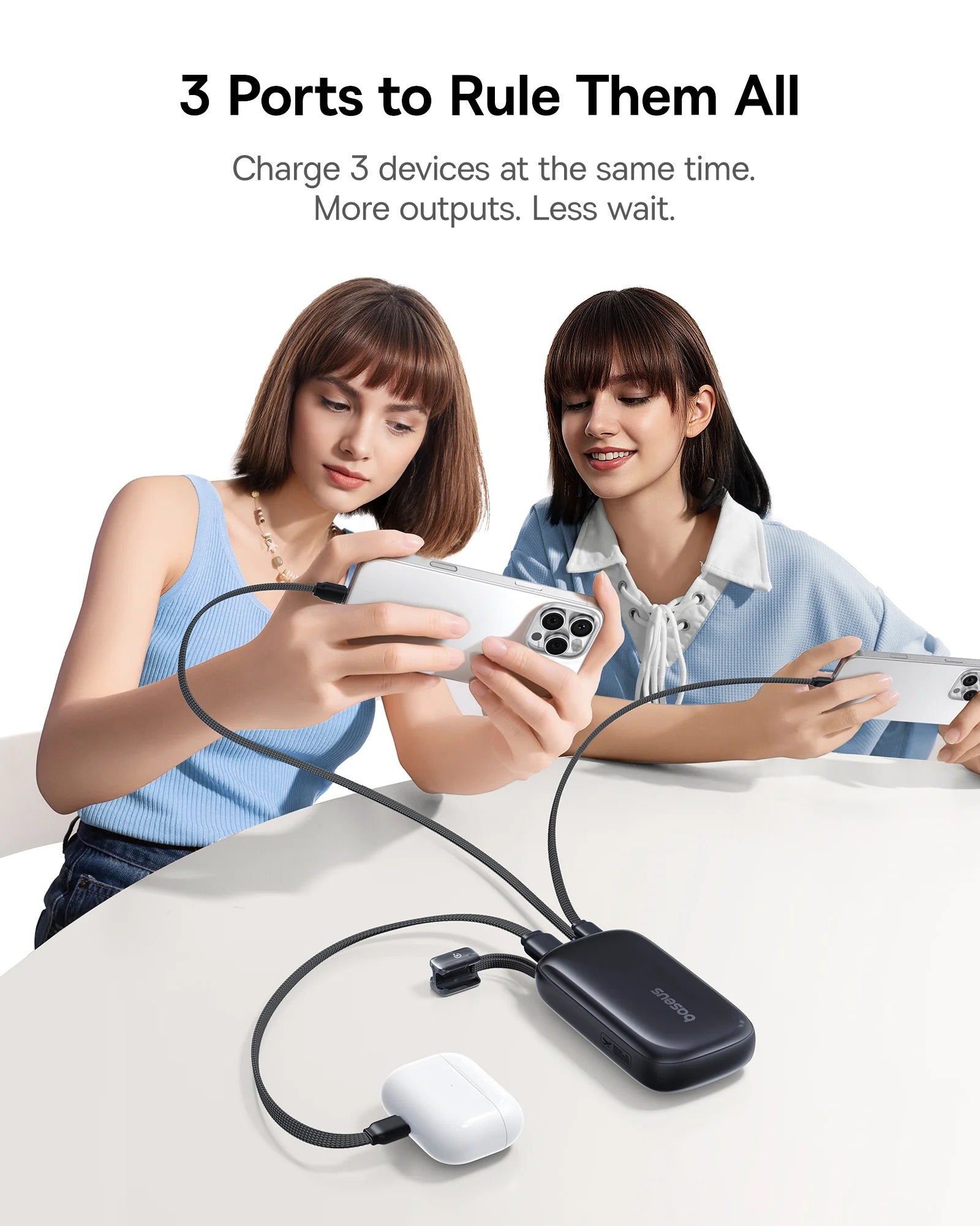 Baseus EnerFill FC21 QPow3 Power Bank 10000mAh 45W Digital Display with Detachable Cable – Black