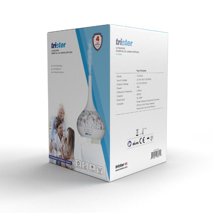 Trister Ultrasonic Essen Oil Aroma Diffuser White