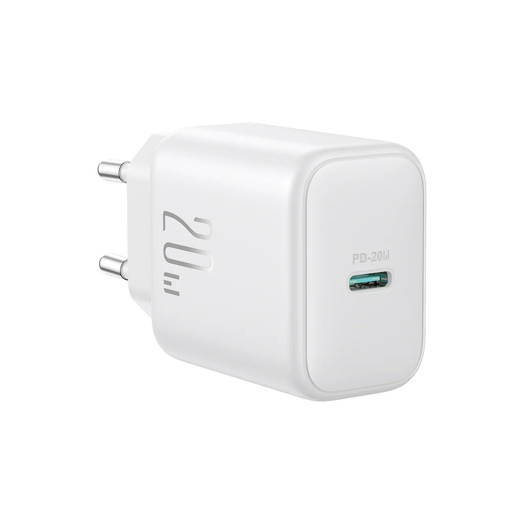 Joyroom-TCF20 PD 20W Charger-White (UK)+C to L Cable 1m-White