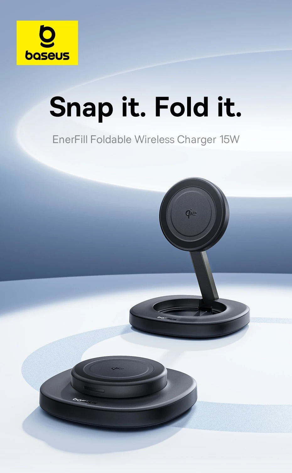 Baseus EnerFill FF11 Qi2 Foldable Wireless Charger 15W - Cosmic Black