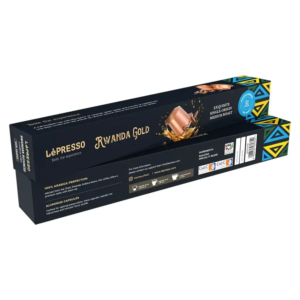 Lepresso Rwanda Single Origin Coffee Capsules Gold