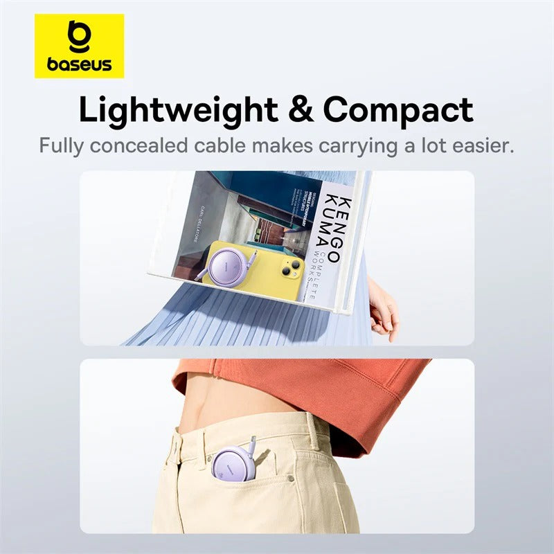 Baseus Free2Pull 1m USB-C to Lightning 20W Retractable Cable – Purple