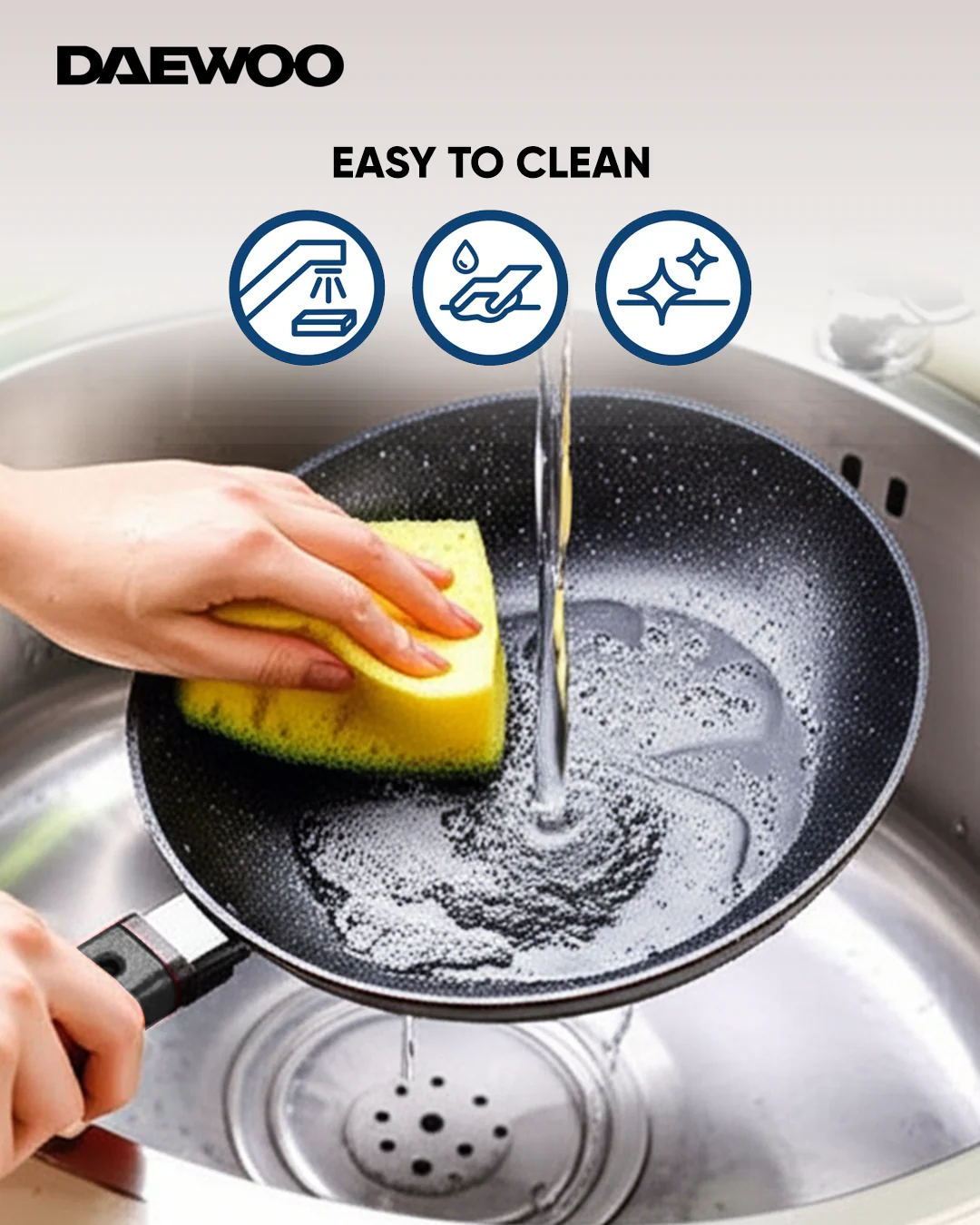 مجموعة الطبخ الجرانيت من Daewoo X Series - DCS5X Black/Red