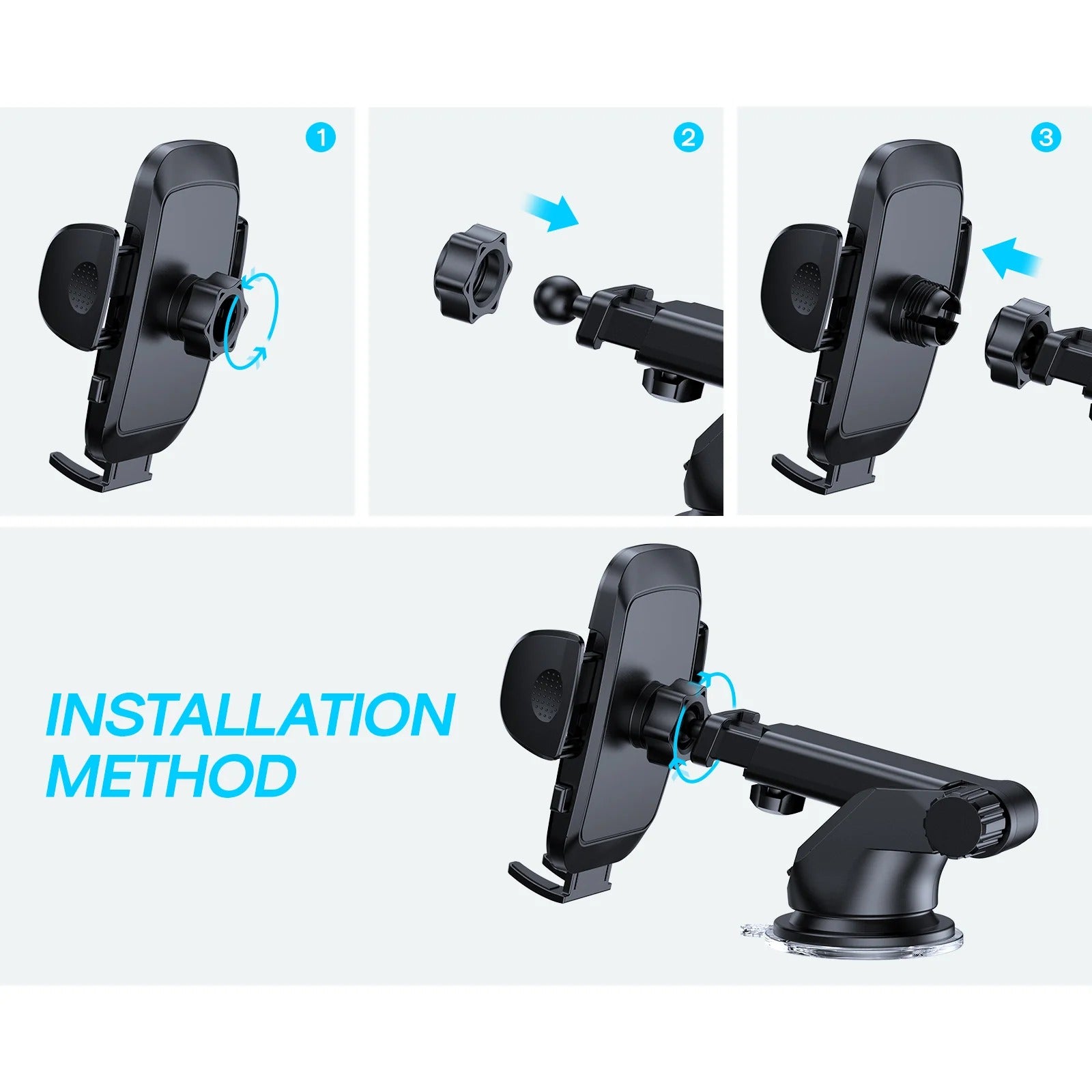 Joyroom-ZS259 Mechanical Car holder( Long arm sucker）-Black