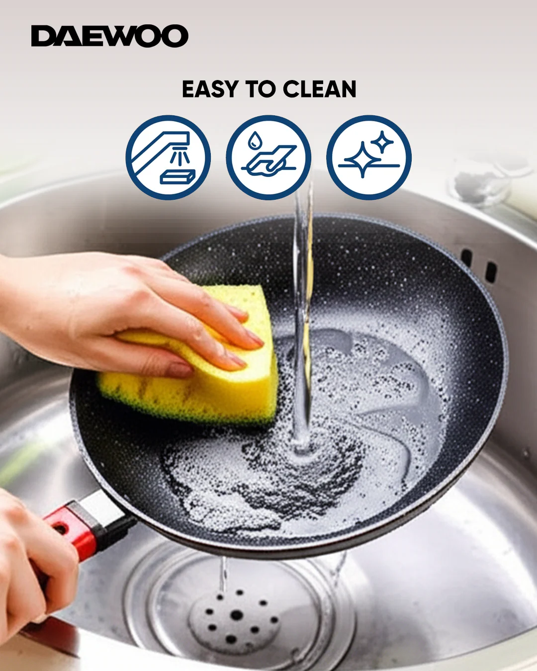 Daewoo Cookware Set of 9 PCS -DCS5X Black/Gray